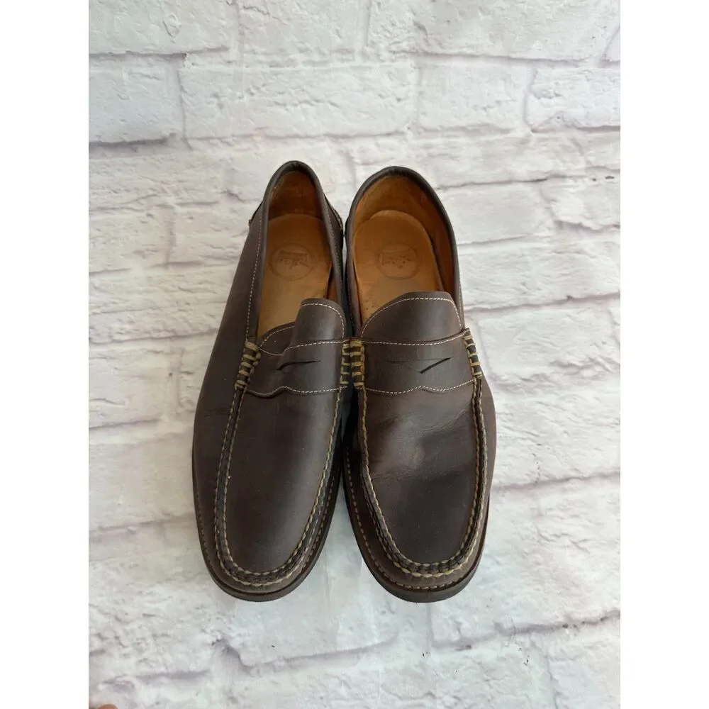 Crown Men's Handsewn brown Leather Penny Loafer size 10.5